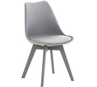 CLP Chaise de Salle à Manger Linares Plastique I Tissu I Velours I Velours côtelé I Fauteuil avec Structure en Bois, Couleur:Gris/Gris, Matériel:Plastique