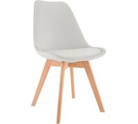 CLP Chaise de Salle à Manger Linares rembourrée, Chaise de Cuisine avec Dossier, Structure en Bois de hêtre, Patins de Protection Couleur:Gris Clair;Matériel:Velours