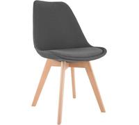 CLP Chaise de salle à manger Linares – Tissu velours côtelé, structure bois – Gris, Tissu