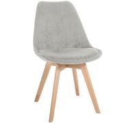 CLP Chaise de Salle à Manger Linares rembourrée, Chaise de Cuisine avec Dossier, Structure en Bois de hêtre, Patins de Protection Couleur:Gris;Matériel:Cordon