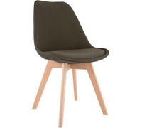 CLP Chaise de salle à manger Linares – velours côtelé, structure bois – Marron, tissu