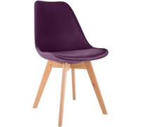 CLP Chaise de salle à manger Linares – Velours côtelé, structure bois – Violet