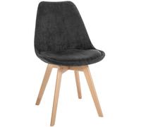 CLP Chaise de Salle à Manger Linares rembourrée, Chaise de Cuisine avec Dossier, Structure en Bois de hêtre, Patins de Protection Couleur:Anthracite;Matériel:Cordon