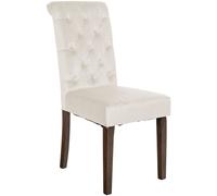 CLP Chaise de salle à manger Lisburn avec dossier design Chesterfield,velours crème