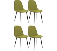 CLP Chaise de Salle à Manger, Lot de 4, rembourrées Maryam, Chaise de Cuisine avec Dossier, capacité 150 kg pour Cuisine, Salon et Chambre Couleur:Vert;Matériel:Tissu