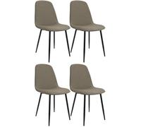 CLP Chaise de Salle à Manger, Lot de 4, rembourrées Maryam, Chaise de Cuisine avec Dossier, capacité 150 kg pour Cuisine, Salon et Chambre, Couleur:Taupe, Matériel:Tissu