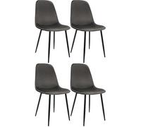CLP Chaise de Salle à Manger, Lot de 4, rembourrées Maryam, Chaise de Cuisine avec Dossier, capacité 150 kg pour Cuisine, Salon et Chambre, Couleur:Anthracite, Matériel:Velours