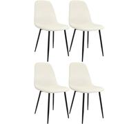CLP Chaise de Salle à Manger, Lot de 4, rembourrées Maryam, Chaise de Cuisine avec Dossier, capacité 150 kg pour Cuisine, Salon et Chambre, Couleur:crème, Matériel:Velours