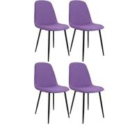 CLP Chaise de Salle à Manger, Lot de 4, rembourrées Maryam, Chaise de Cuisine avec Dossier, capacité 150 kg pour Cuisine, Salon et Chambre Couleur:Violet;Matériel:Tissu