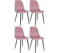 CLP Chaise de Salle à Manger, Lot de 4, rembourrées Maryam, Chaise de Cuisine avec Dossier, capacité 150 kg pour Cuisine, Salon et Chambre Matériel:Velours;Couleur:Rose