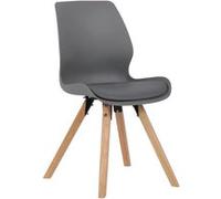 CLP Chaise De Salle A Manger Luna I Chaise De Visiteur avec Assise Rembourré I Pieds Bois I Dossier, Couleur:Gris, Matériel:Plastique
