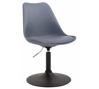 CLP Chaise De Salle A Manger Maverick avec Siège en Plastique Et Revêtement en Similicuir I Chaise Design Retro Ajustable avec Pied en Métal, Couleur:Gris, Couleur du Cadre:Noir