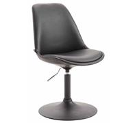 CLP Chaise De Salle A Manger Maverick en Similicuir I Chaise Design Retro avec Siège Ajustable Et Pivotant I Piètement Métal, Couleur:Noir, Couleur du Cadre:Noir