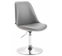 CLP Chaise de salle à manger Maverick similicuir pivotante et réglable en continu,gris chromé