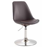 CLP Chaise De Salle A Manger Maverick en Similicuir I Chaise Design Retro avec Siège Ajustable Et Pivotant I Piètement Métal, Couleur:Marron, Couleur du Cadre:Chrome