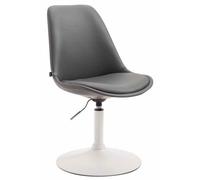 CLP Chaise de salle à manger Maverick similicuir pivotante et réglable en continu,gris blanc