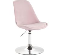 CLP Chaise de salle à manger Maverick velours pivotant et réglable en continu,crème chrome
