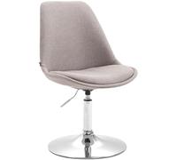 CLP Chaise De Salle A Manger Mavevick en Tissu I Chaise Design Retro Ajustable Et Pivotante I Pied en Métal, Couleur:Gris, Couleur du Cadre:Chrome