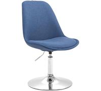 CLP Chaise De Salle A Manger Mavevick en Tissu I Chaise Design Retro Ajustable Et Pivotante I Pied en Métal, Couleur:Bleu, Couleur du Cadre:Chrome