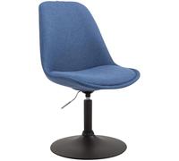 CLP Chaise De Salle A Manger Mavevick en Tissu I Chaise Design Retro Ajustable Et Pivotante I Pied en Métal, Couleur:Bleu, Couleur du Cadre:Noir