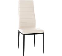 CLP Chaise de Salle à Manger Mayfair I Chaise de Cuisine avec piètement à Quatre Pieds, Couleur:crème, Matériel:Similicuir