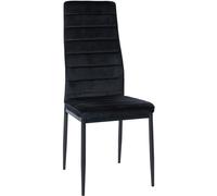 CLP Chaise de Salle à Manger Mayfair I Chaise de Cuisine avec piètement à Quatre Pieds, Couleur:Noir, Matériel:Velours