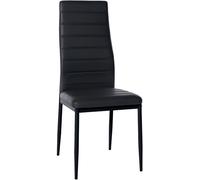 CLP Chaise de Salle à Manger Mayfair I Chaise de Cuisine avec piètement à Quatre Pieds, Couleur:Noir, Matériel:Similicuir