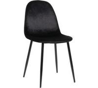 CLP Chaise de salle à manger Napier avec Piètement en métal noir , Noir /Velours