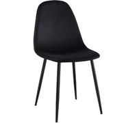 CLP Chaise de salle à manger Napier avec Piètement en métal noir , Noir /Velours noir G