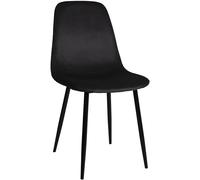 CLP Chaise de salle à manger Napier avec Piètement en métal noir , Noir /Velours