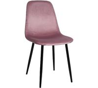 CLP Chaise De Salle A Manger Napier en Similicuir Tissu Ou Velours I Chaise avec Surface D'assise Matelassée Pieds en Metal I Charge Max.150 Kg, Couleur:Rose, Matériel:Velours