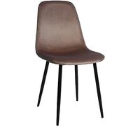 CLP Chaise De Salle A Manger Napier en Similicuir Tissu Ou Velours I Chaise avec Surface D'assise Matelassée Pieds en Metal I Charge Max.150 Kg, Couleur:Marron, Matériel:Velours