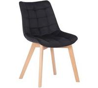 CLP Chaise de Salle à Manger Passaic en Velours, Chaise Capitonnée Matelassée avec Patins de Sol, Capacité de Charge 150 kg, Couleur:Noir