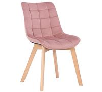 CLP Chaise de Salle à Manger Passaic en Velours, Chaise Capitonnée Matelassée avec Patins de Sol, Capacité de Charge 150 kg, Couleur:Rose