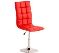 CLP Chaise de salle à manger Peking en similicuir avec pied trompette , Rouge Rouge