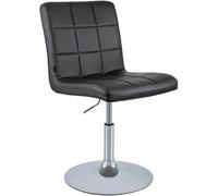 CLP Chaise de Salle à Manger réglable en Hauteur avec Dossier Ricky, Chaise pivotante 360° rembourrée avec revêtement en Similicuir, Couleur:Noir