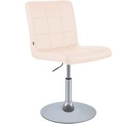 CLP Chaise de Salle à Manger réglable en Hauteur avec Dossier Ricky, Chaise pivotante 360° rembourrée avec revêtement en Similicuir, Couleur:crème