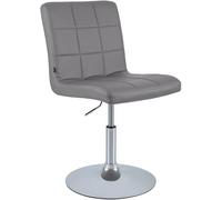 CLP Chaise de Salle à Manger réglable en Hauteur avec Dossier Ricky, Chaise pivotante 360° rembourrée avec revêtement en Similicuir, Couleur:Gris