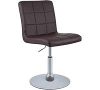 CLP Chaise de Salle à Manger réglable en Hauteur avec Dossier Ricky, Chaise pivotante 360° rembourrée avec revêtement en Similicuir, Couleur:Marron