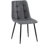 CLP Chaise de Salle ‡ Manger Antibes I Chaise rembourrÈe avec revÍtement en Tissu I avec Protections de Sol, Couleur:Gris foncÈ