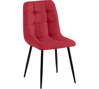 CLP Chaise de Salle ‡ Manger Antibes I Chaise rembourrÈe avec revÍtement en Tissu I avec Protections de Sol, Couleur:Rouge