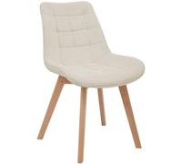 CLP Chaise de Salle à Manger rembourrée avec Dossier Brook, Chaise de Cuisine en Velours côtelé avec piètement en Bois et Patins de Protection Couleur:Beige