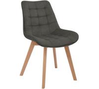 CLP Chaise de Salle à Manger rembourrée avec Dossier Brook, Chaise de Cuisine en Velours côtelé avec piètement en Bois et Patins de Protection Couleur:Gris foncé