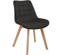 CLP Chaise de Salle à Manger rembourrée avec Dossier Brook, Chaise de Cuisine en Velours côtelé avec piètement en Bois et Patins de Protection Couleur:Anthracite