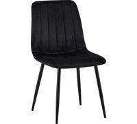 CLP Chaise de salle à manger rembourrée Dijon, avec coutures décoratives & protections de sol,noir velours