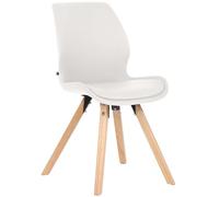 CLP Chaise de Salle a Manger rembourree Luna, Chaise de Cuisine Moderne avec Dossier, supporte Jusqu a 136 kg, pour Cuisine et Salon, Couleur:Blanc, Matériel:Similicuir
