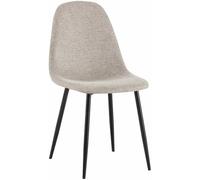 CLP Chaise de Salle à Manger rembourrée Napier, Chaise de Cuisine avec Dossier et Structure métallique, Peut Supporter jusqu'à 150 kg, Couleur:crème, Matériel:Tissu