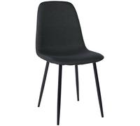 CLP Chaise de salle à manger Napier avec Piètement en métal noir , Noir /Tissu noir G