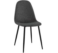 CLP Chaise de Salle à Manger rembourrée Napier, Chaise de Cuisine avec Dossier et Structure métallique, Peut Supporter jusqu'à 150 kg, Couleur:Noir, Matériel:Tissu