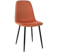 CLP Chaise de Salle à Manger rembourrée Napier, Chaise de Cuisine avec Dossier et Structure métallique, Peut Supporter jusqu'à 150 kg, Couleur:Orange, Matériel:Tissu